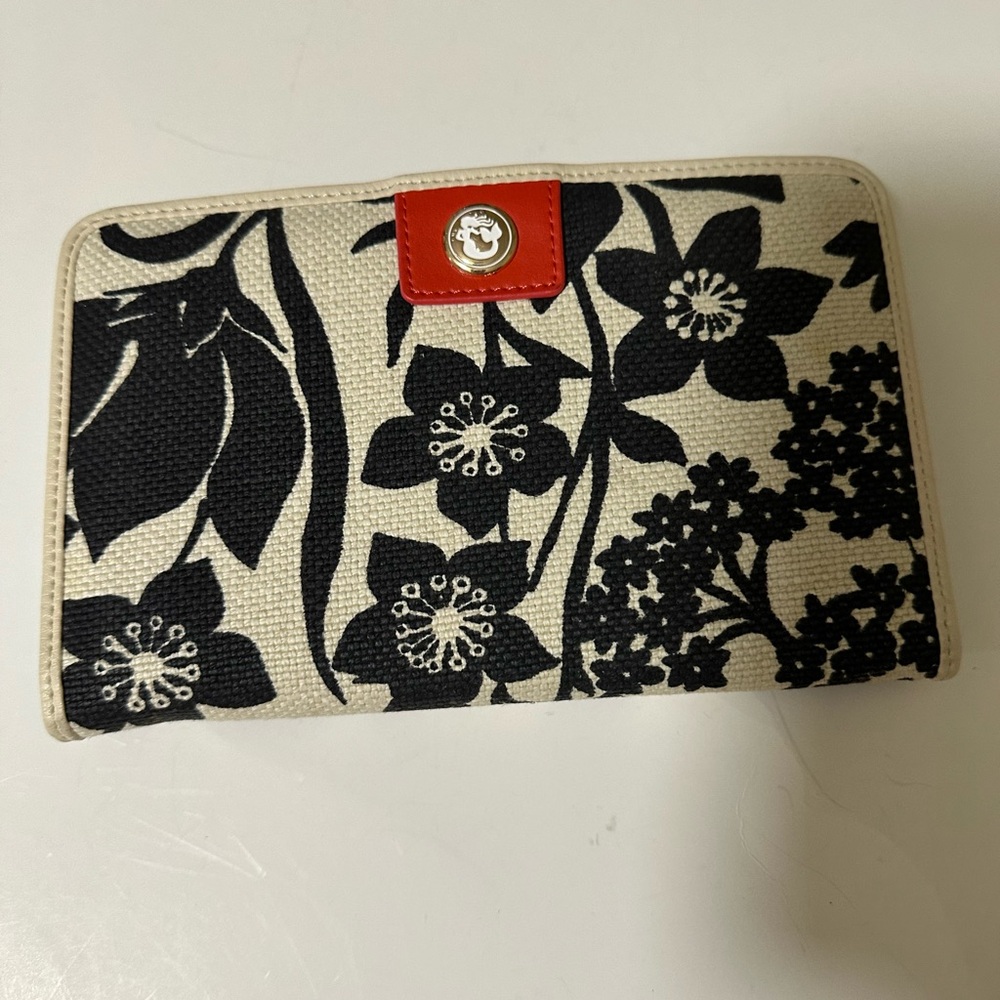 Spartina Daufuskie island natural linen and leather wallet